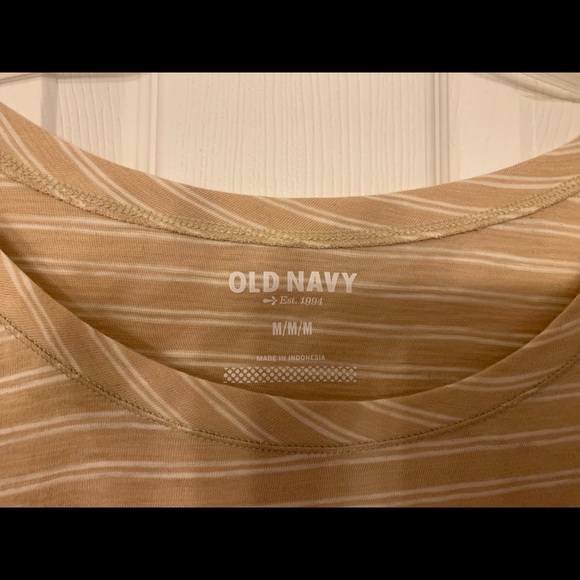 Tan & cream 3/4 length sleeve top - Picture 2 of 3